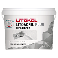 Клей дисперсионный белый для керамической плитки и мозаики LITOACRIL PLUS (класс D2TE), LITOKOL, 1 кг
